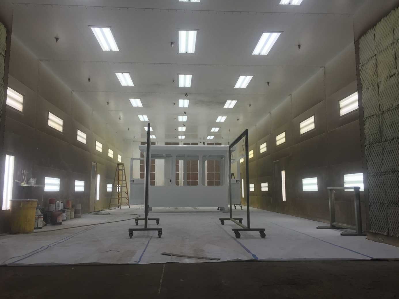 Large 60x25x14 paint booth interior at Northstar Steel Fabricating Facility 2